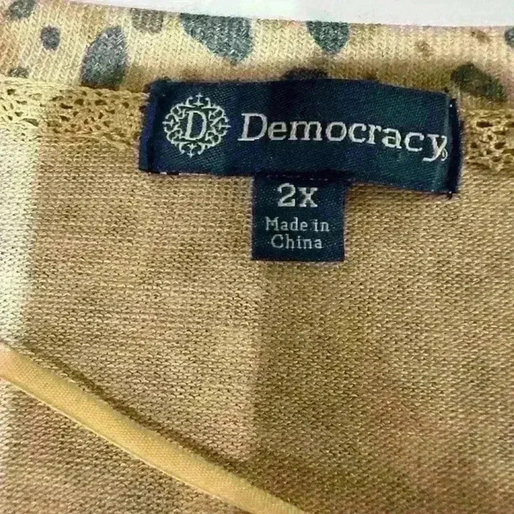 Democracy Animal Print 3/4 Sleeve Knit Top Size 2XL - Picture 3 of 5